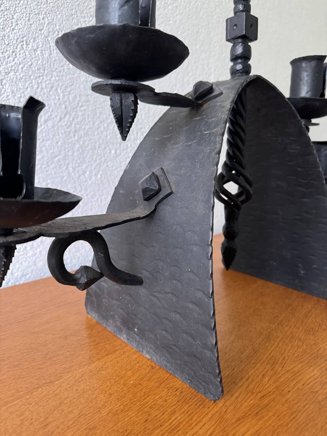 Brutalist wrought iron chandelier from the 60s