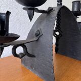 Brutalist wrought iron chandelier from the 60s