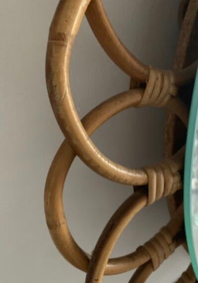 1960 Rattan Mirror