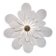 Applique murale fleur 24 pétales en rotin et lin blanc