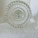 Pair of molded glass candle holders