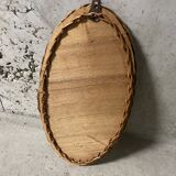 70s wicker mirror