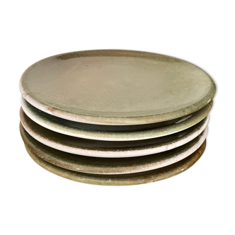 Set of 5 ceramic dessert plates