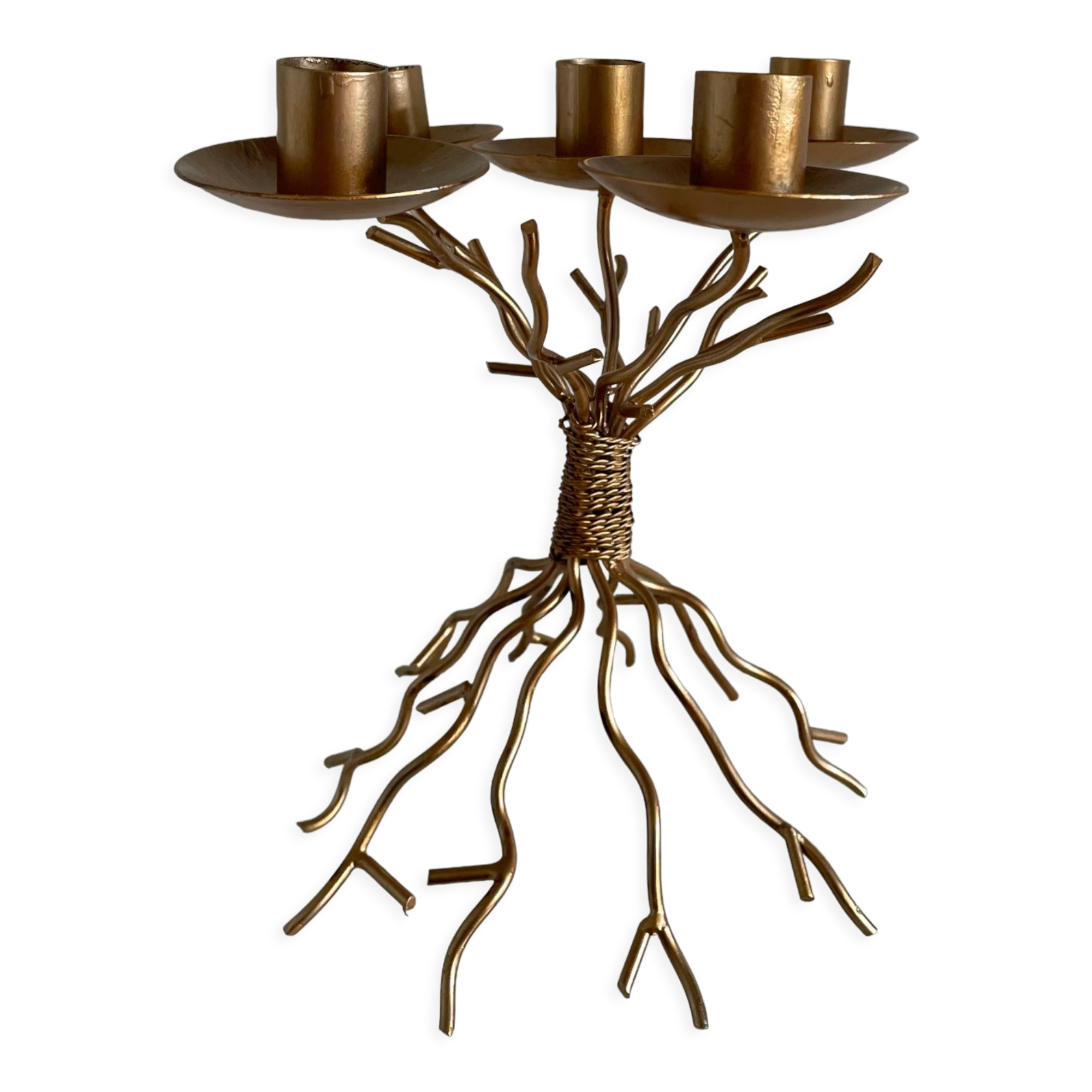 Golden candle holder