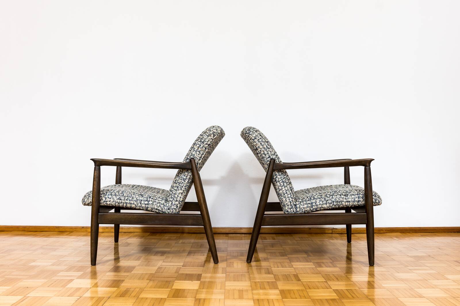 Customizable Pair Of Mid Century Armchairs GFM64 By Edmund Homa, 1960's