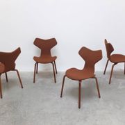 Rare set of 4 first edition 'Grand Prix' chairs by Arne Jacobsen for Fritz Hansen, 1959