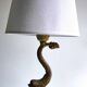 Patinated bronze lamp and marble in Hollywood Regency Style