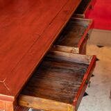 Set of 1 table + 6 antique Chinese chairs.