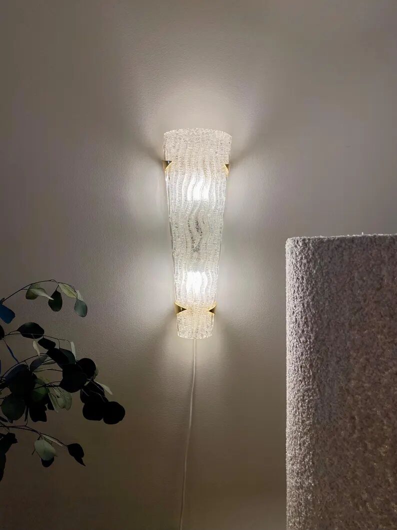 1/3 arlus wall light in murano glass, france 1960s