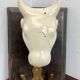 Old ceramic and wood coat hook
