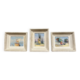 Victor Bruzac: série de 3 tableaux huiles sur panneaux époque circa 1920