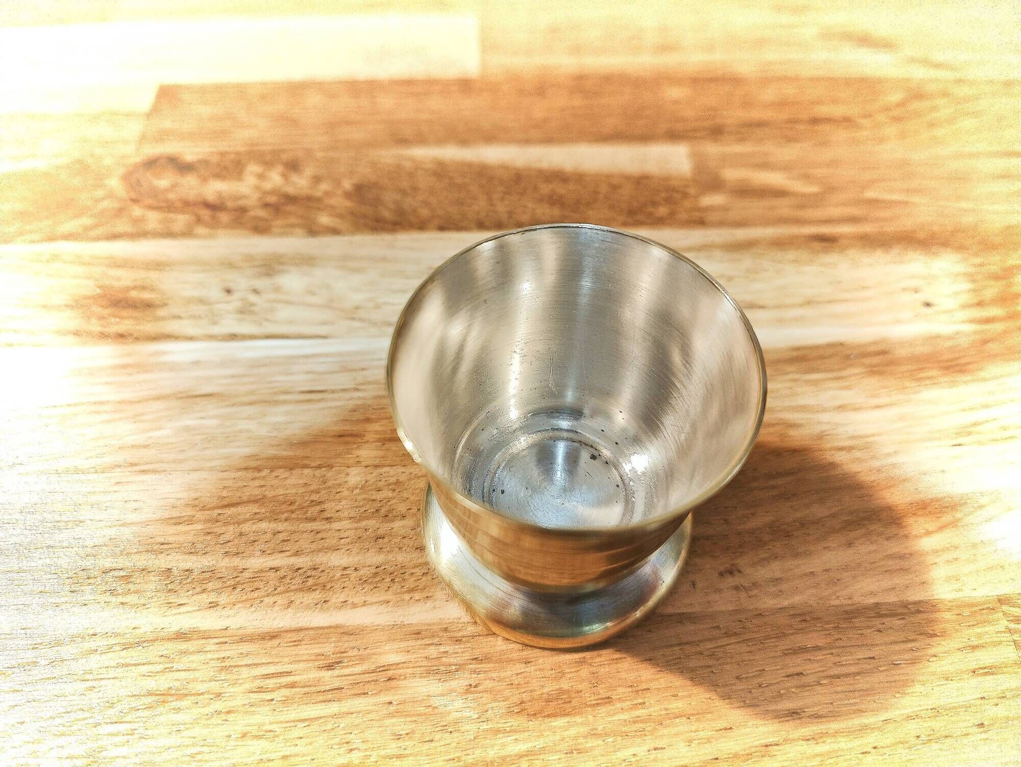 Antique egg cup in silver-plated metal