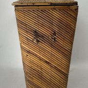 Pencil reed rattan bamboo chest or trunk, 1950s-1960s
