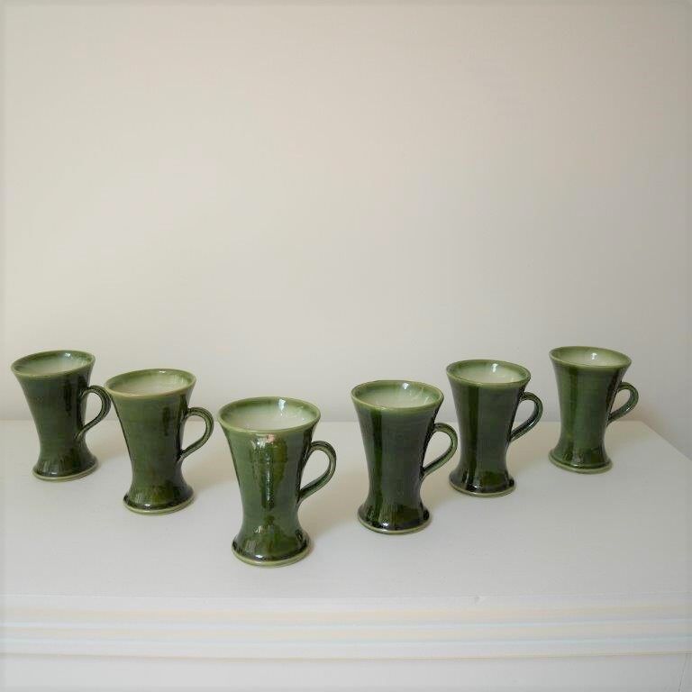 Set of 6 green mazagrans