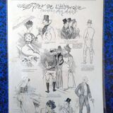 A drawing a sketch by illustrator Mars from period magazine Journal Amusant from the 1890s