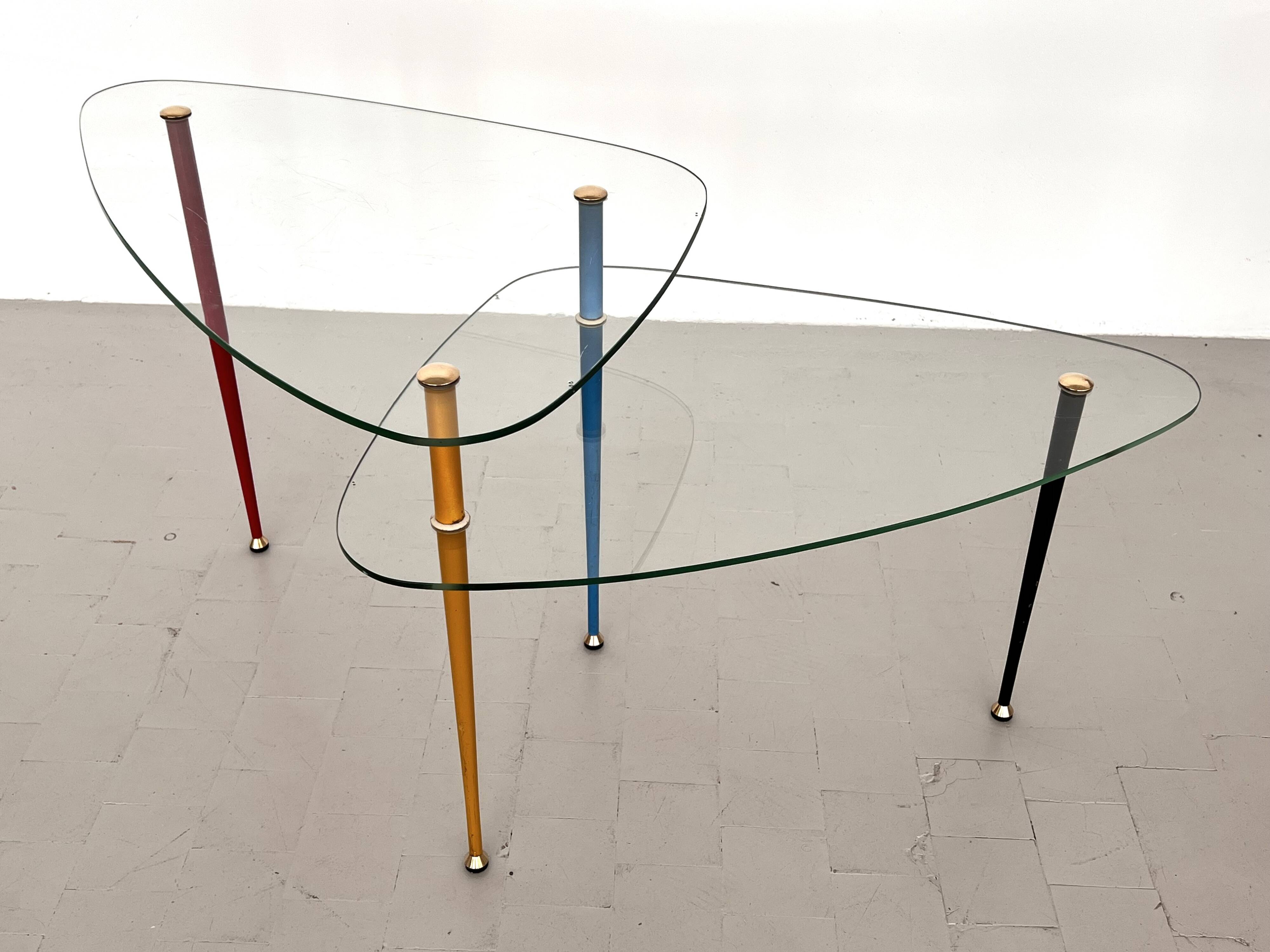 Italian Arlecchino Side Table in Glass by Edoardo Paoli for Vitrex