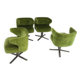 Set of four green Gianni Moscatelli Swivel Poney Chairs for Formanova, 70s