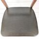 Chaise vintage design danois en bois avec assise en simili cuir olive brun