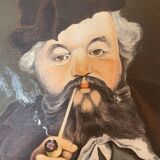 Old portrait, portrait of a man with a pipe