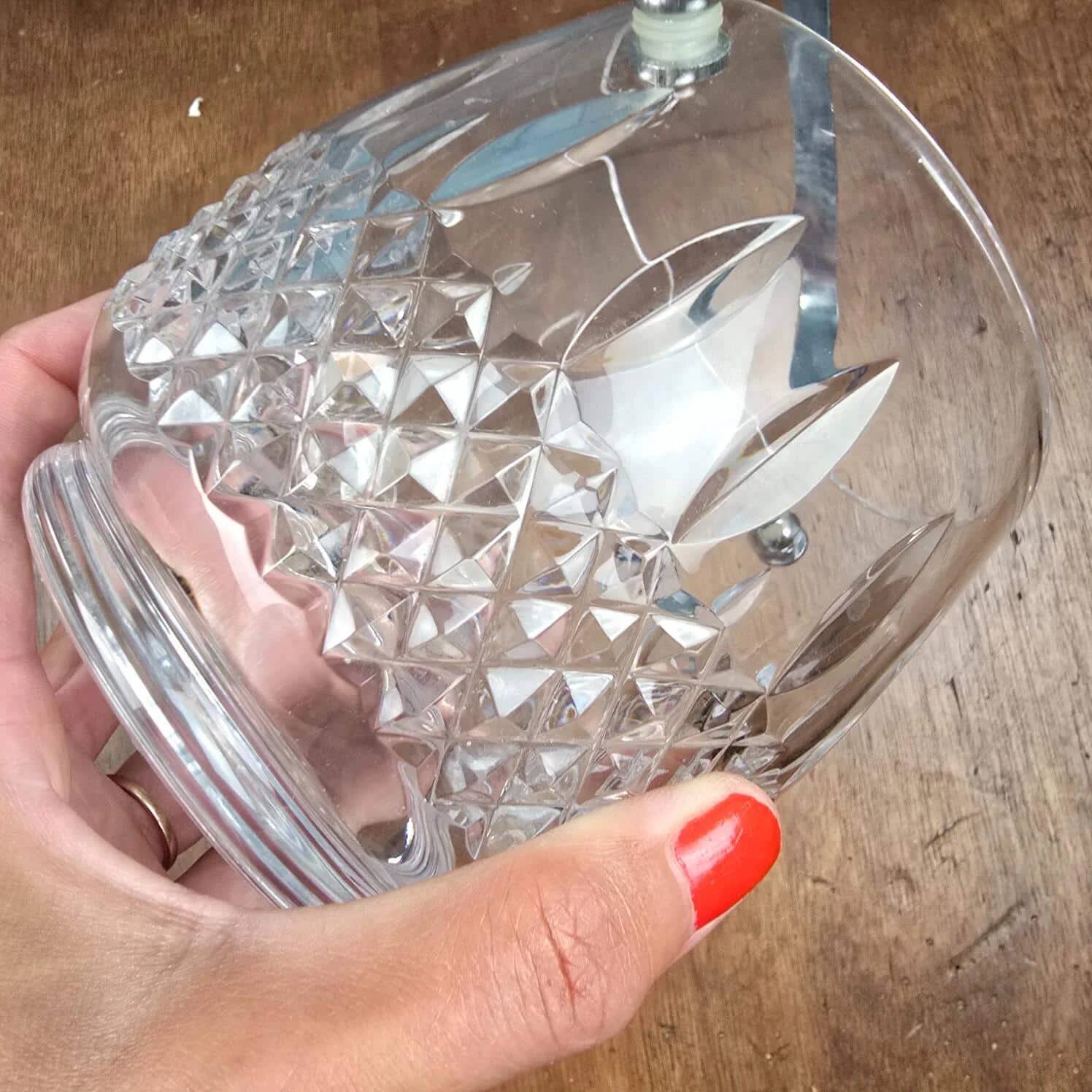 Bayel crystal ice bucket from France with Jean Couzon spoon.