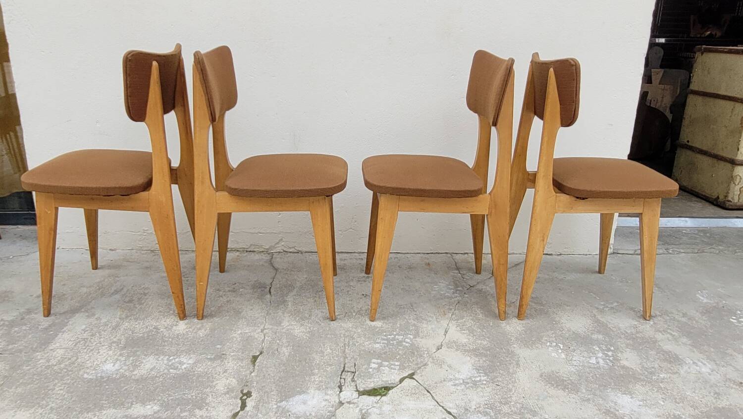 Series of 4 vintage chairs - 1950s