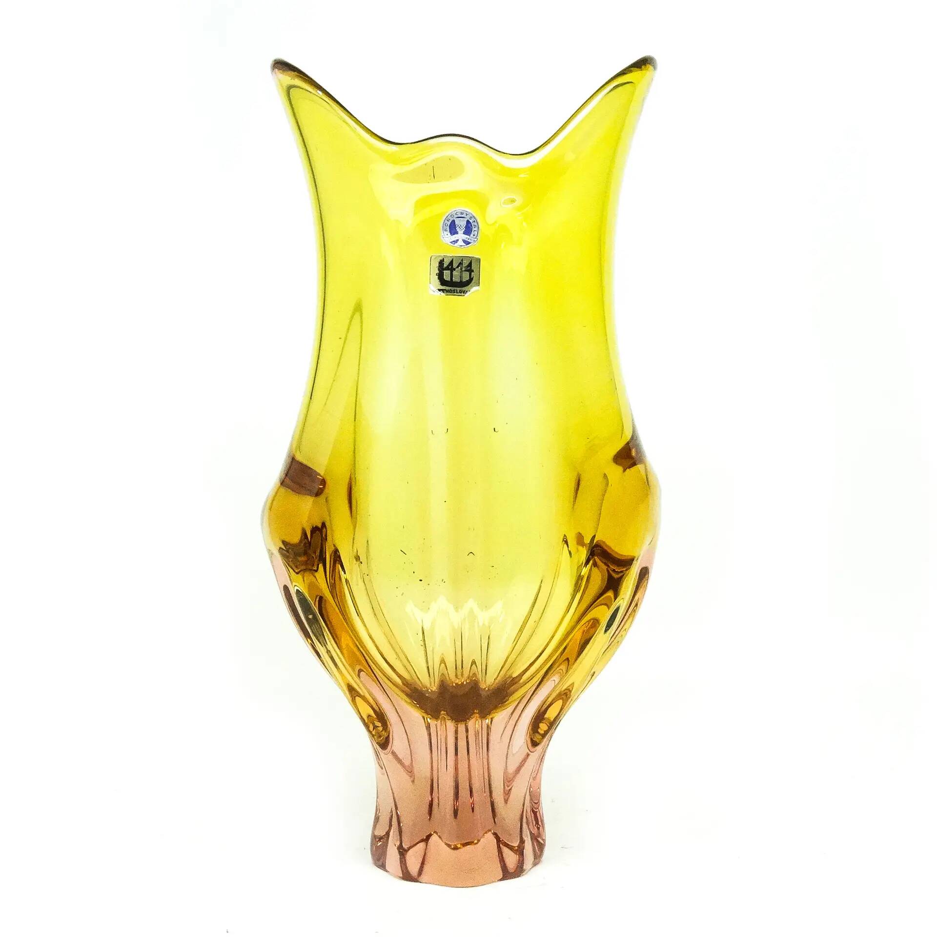 Mid-century modern vase, glass, designed by J. Hospodka, Czechoslovakia, 1960s
