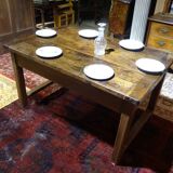 Nineteenth century farmhouse table in natural oak wood 140 x 90 cm