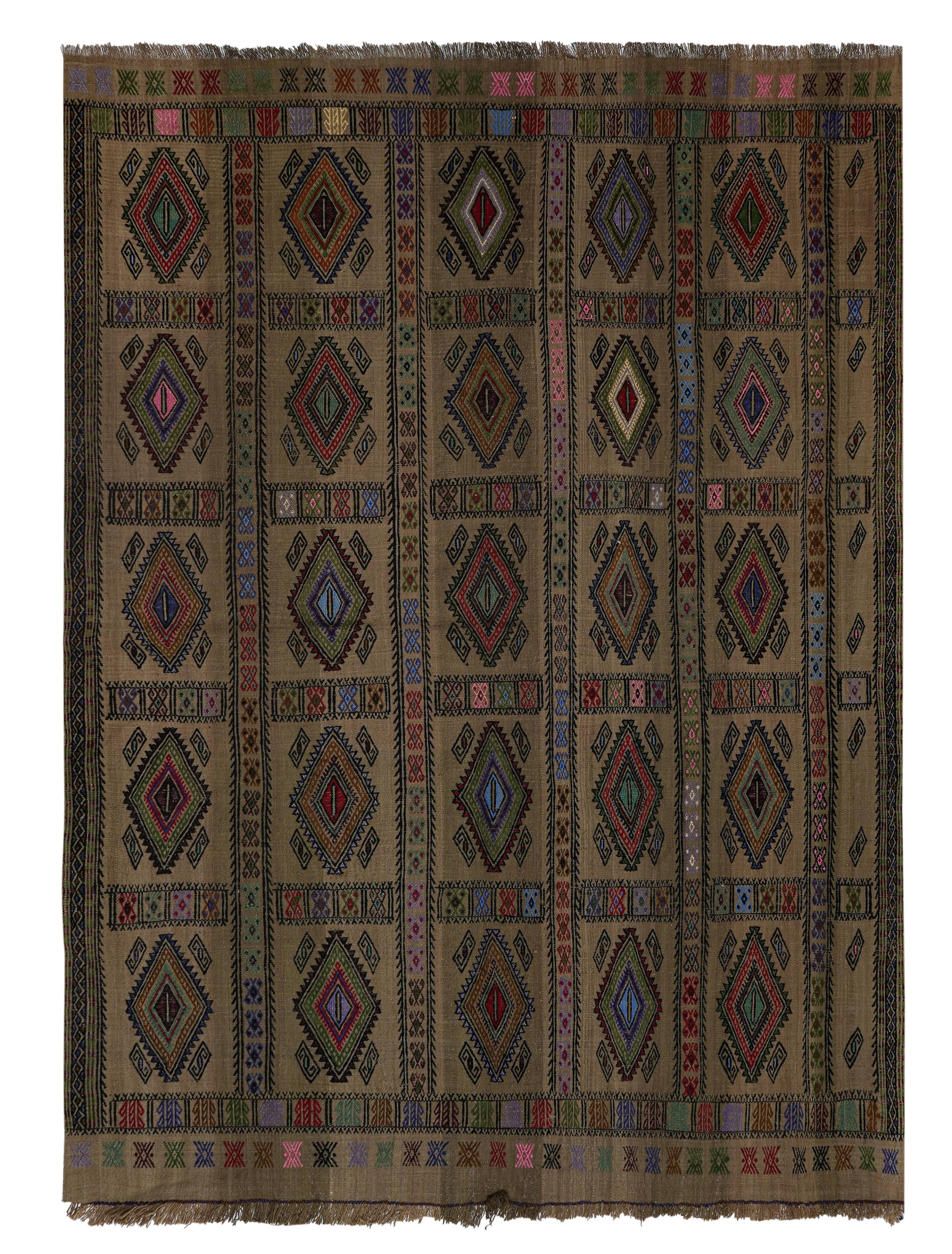 Vintage Turkish Oushak Handwoven Rug 173x236 cm