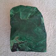 Vintage solid malachite block ashtray / Catch-all — Heavy geometric weighing 1.34 kg