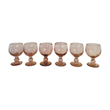 6 bubble blown glasses 70's