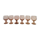 6 bubble blown glasses 70's