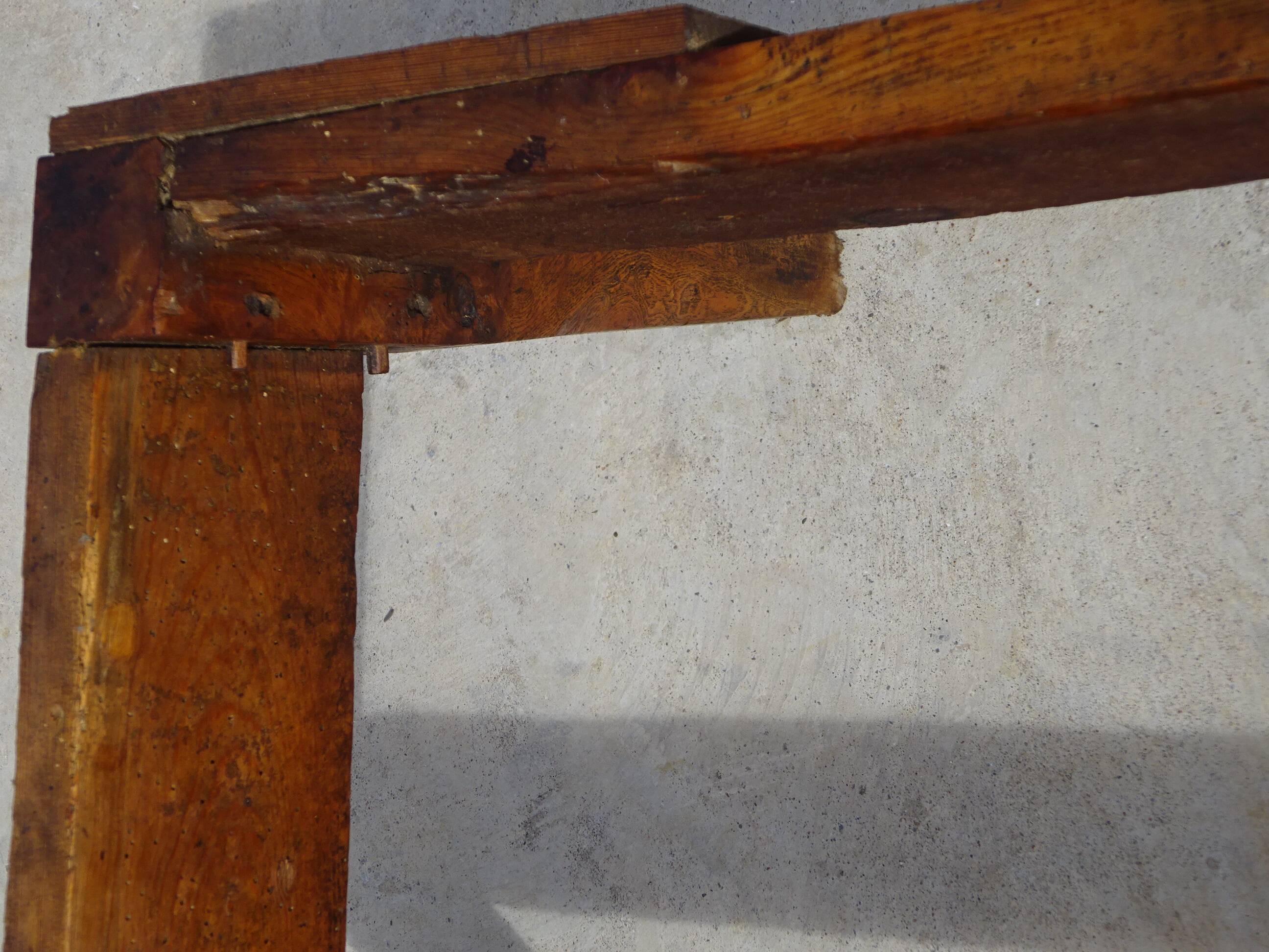 Antique kneading trough made of solid oak