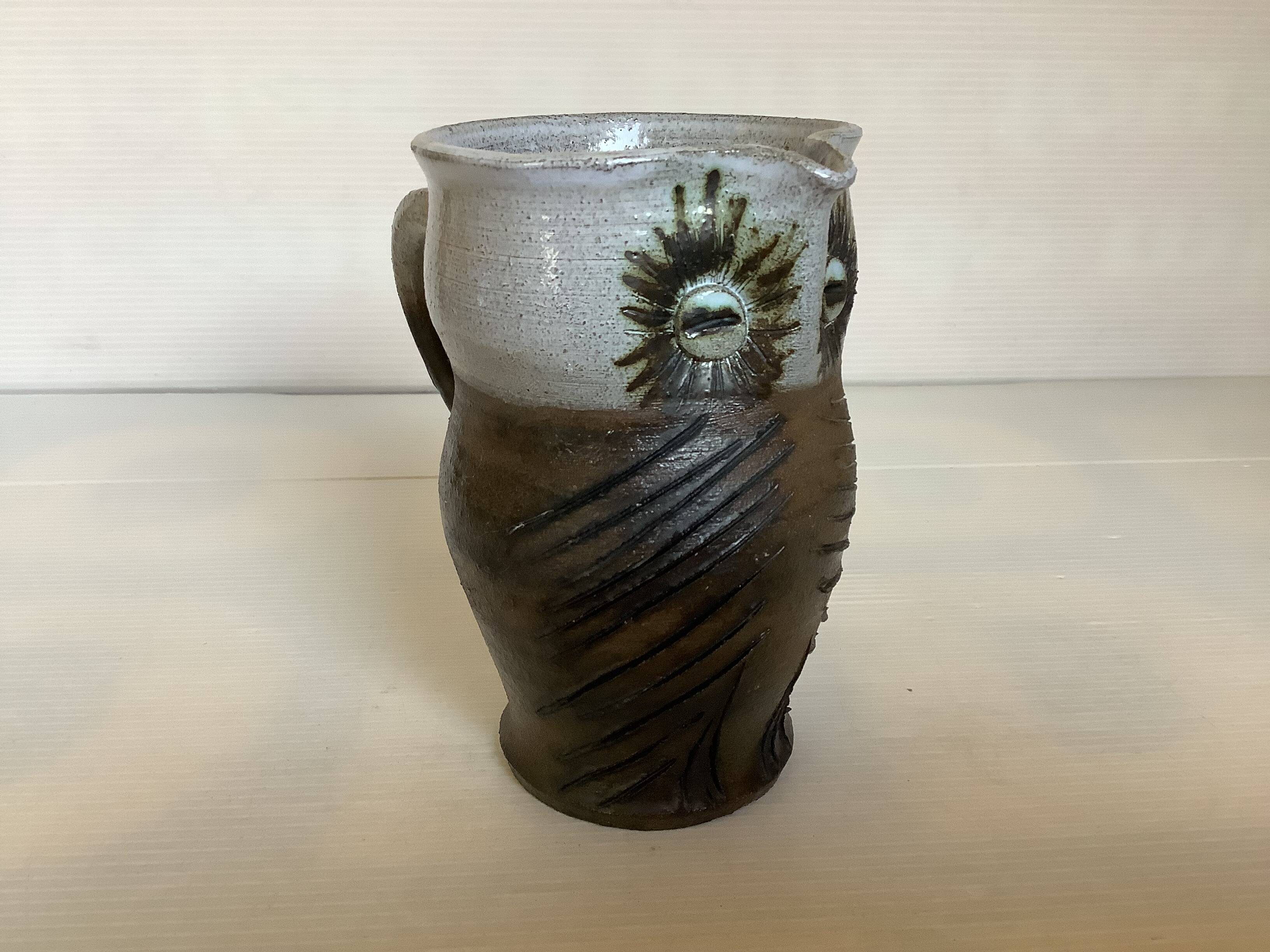 Small owl pitcher ceramic