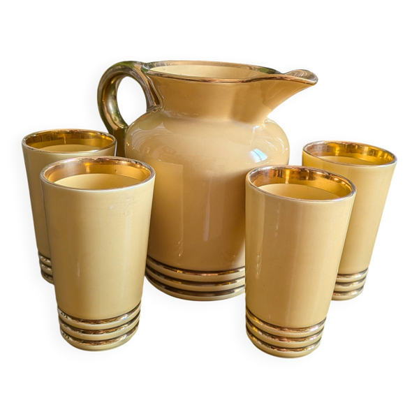 Set verres et carafe Art déco