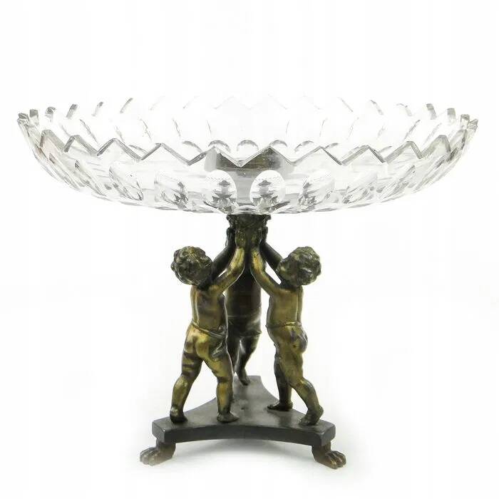 R8X Large figurative platter with cherubs in Art Nouveau style