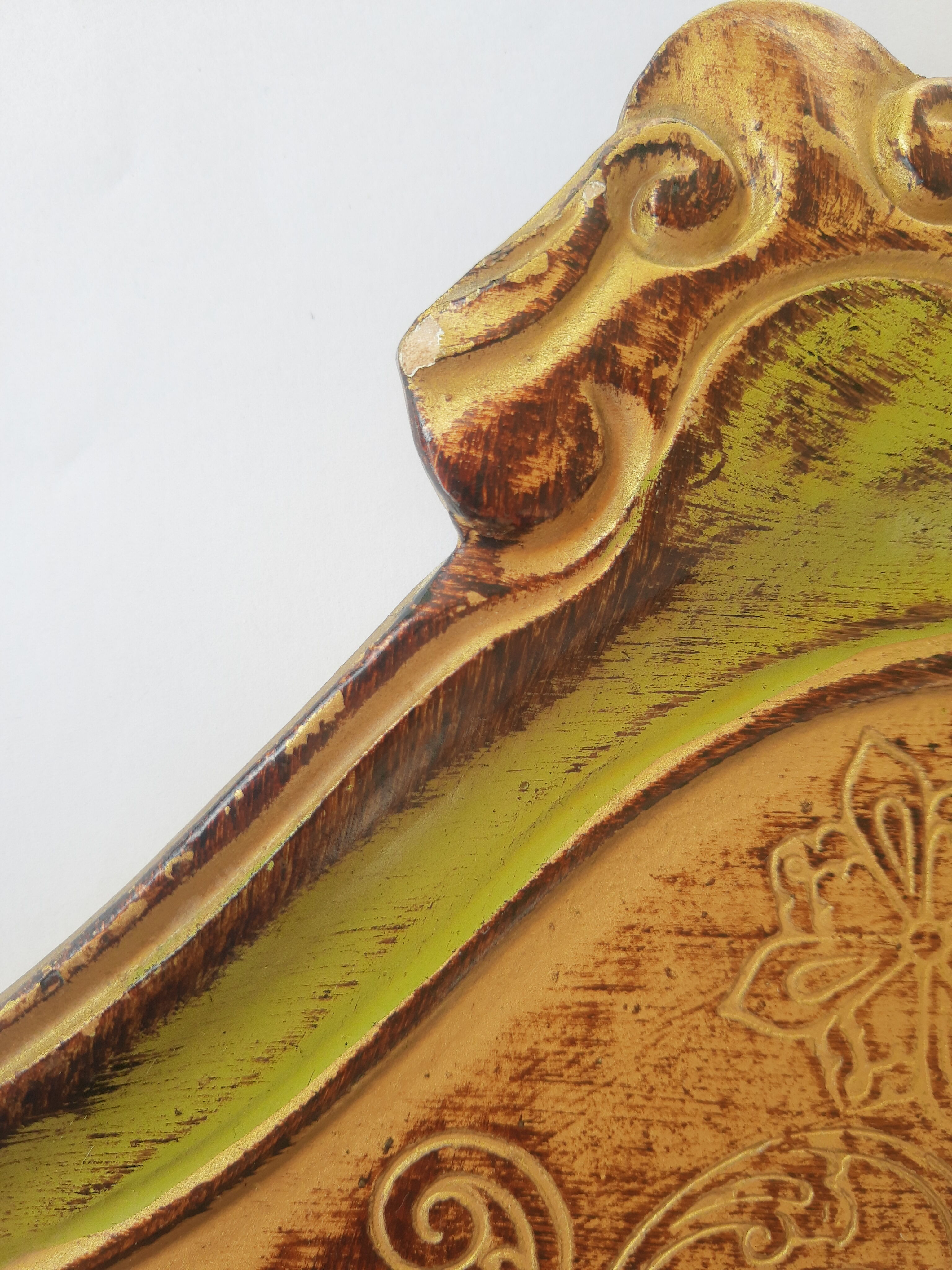 Vintage Italian carved wooden tray