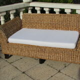Bench in braided banana leaves
