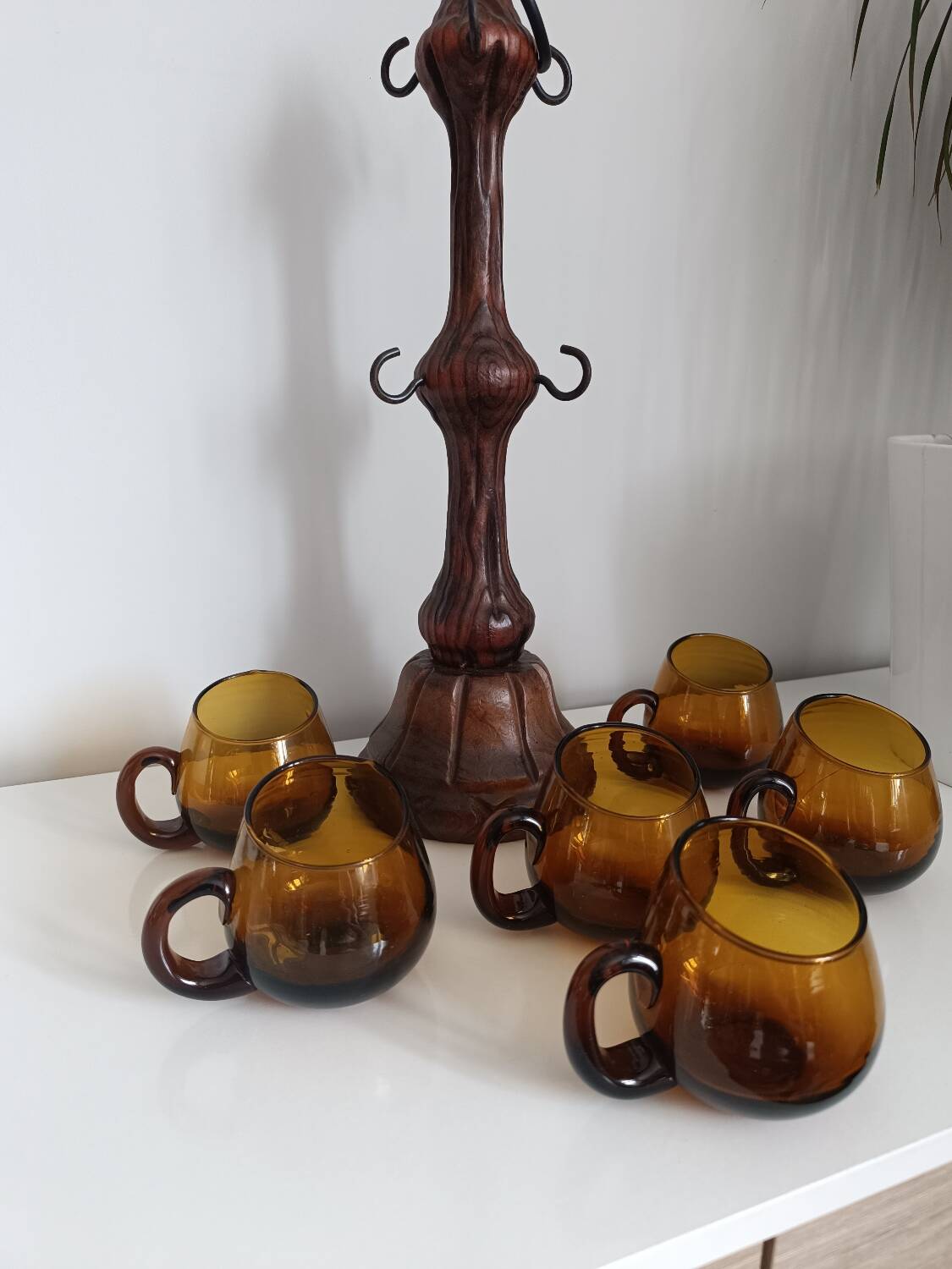 Set of 6 vintage blown glass cups