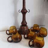 Set of 6 vintage blown glass cups