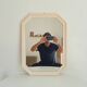 Vintage octagonal white lacquered mirror