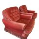Set de 2 fauteuils vintage vieux rose avec franges