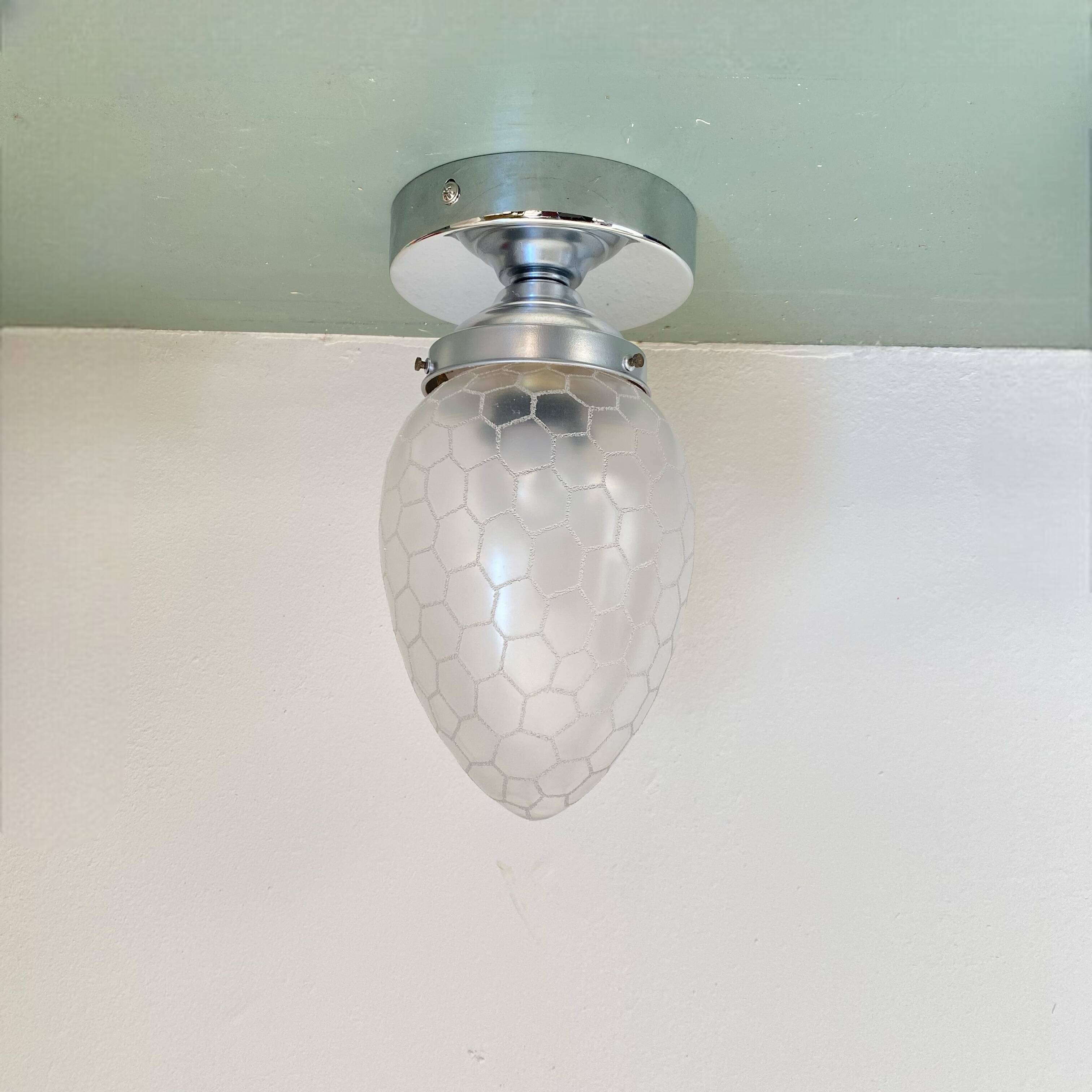 Wall light ceiling lamp shell globe stainless steel fixing rose vintage decoration