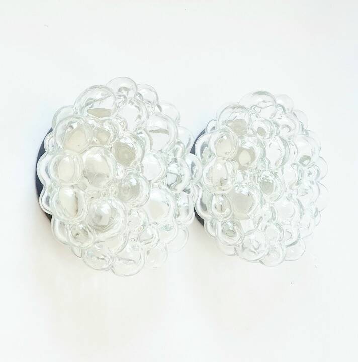 Set of 3 Mid-Century Glass Ceiling Light & 2 Wall Lights by H.Tynell, 1960s