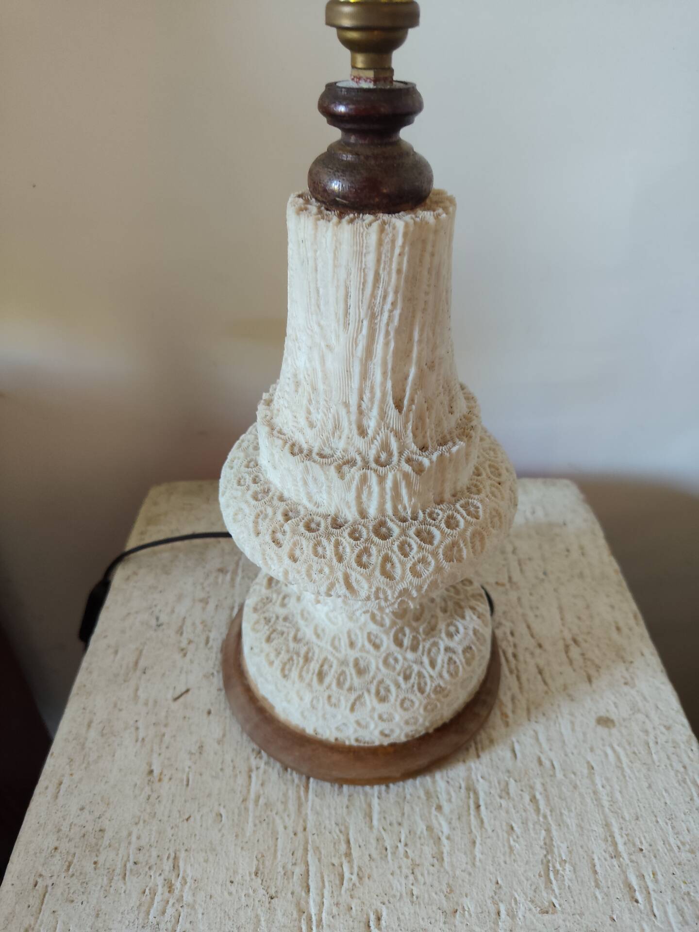 Coral lamp turned from the 1960s