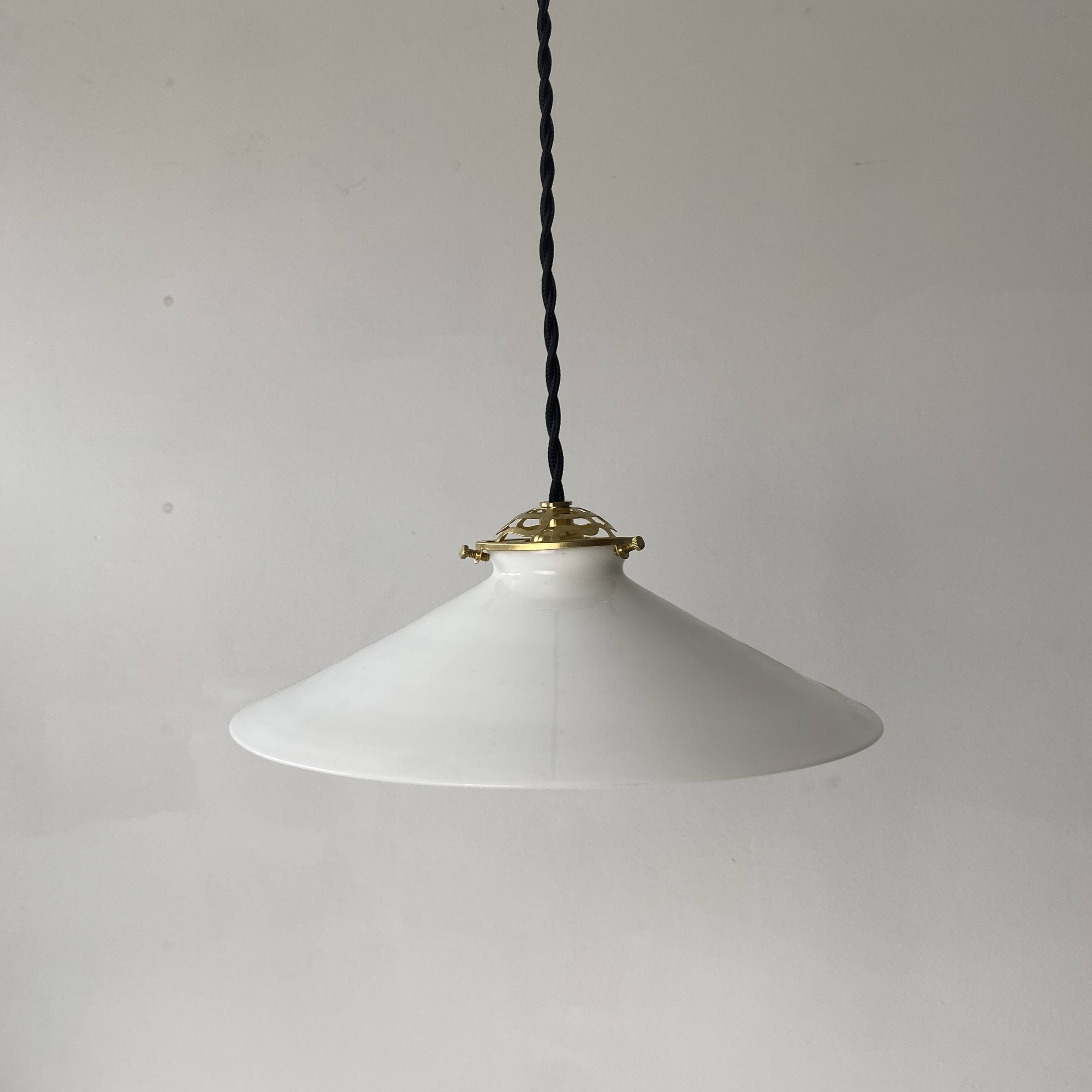 Old conical pendant in vintage opaline