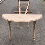 Renovated Louis Philippe extendable round banquet table with leaves, 10 feet.