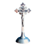 Crucifix autel de table en métal