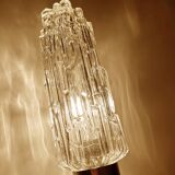 Pair of large vintage chrome glass wall lights