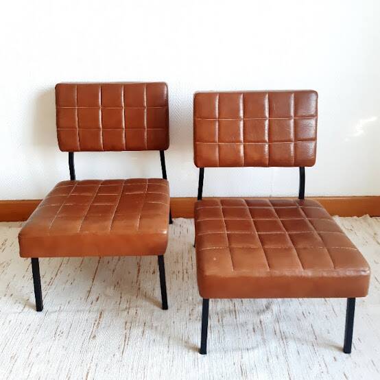 Three 1960 leatherette chairs