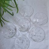 Set of 6 cut glass wine glasses